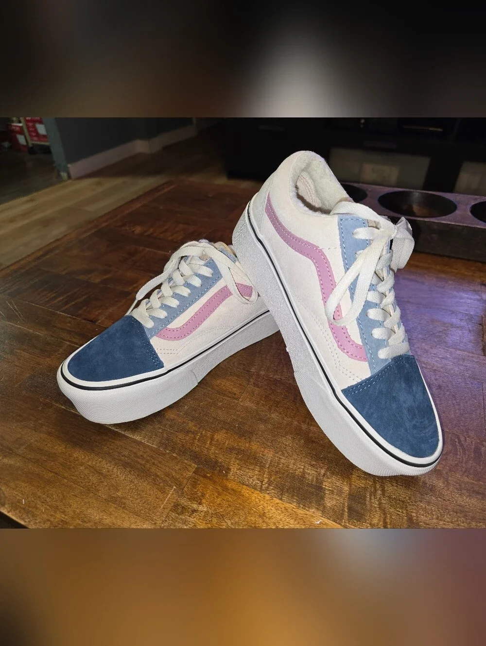 NWOB Vans Women Old Skool Stackform Suede Sherpa Shoe Sz 7.5